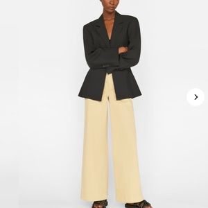 Frame Wide Leg Tomboy Trouser in Washed Tan